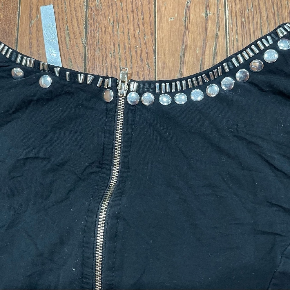 Black Embellished Top with Silver Accents - Picture 15 of 16